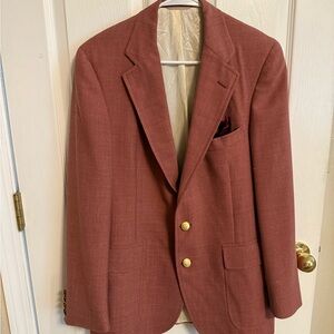 Unisex Classic Blazer in Rust/ Dust Pink Ralph Lauren
